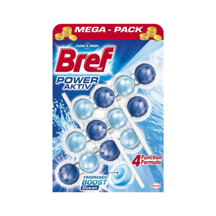 Bref Power Aktív WC tisztító, golyós Mega Pack, 3DB-os 3X50g OCEAN