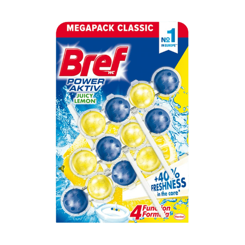 Bref wc tisztító golyós Mega Pack power aktiv 3X50g lemon - Ipar Market