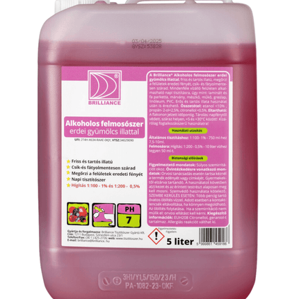 Brilliance® Alkoholos felmosószer erdei gyümölcs illattal 5 liter - Ipar Market
