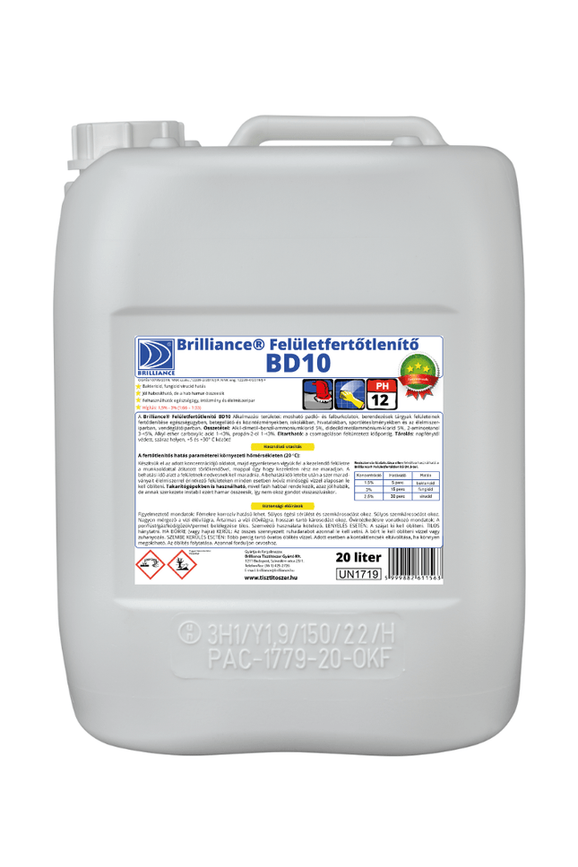 Brilliance® Felületfertőtlenítő BD10 - 20 liter - Ipar Market