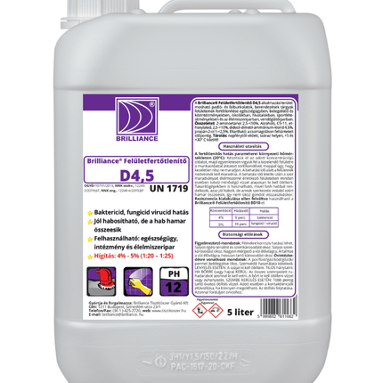 Brilliance® Felületfertőtlenítő D4,5 - 5 liter - Ipar Market