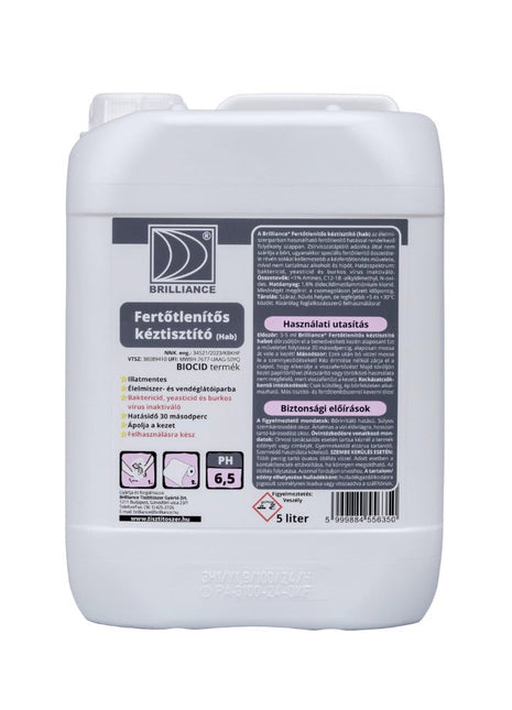 Brilliance® Fertőtlenítős kéztisztító hab 5 liter - Ipar Market