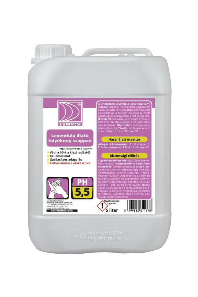 Brilliance® Levendula illatú folyékony szappan 5 liter - Ipar Market