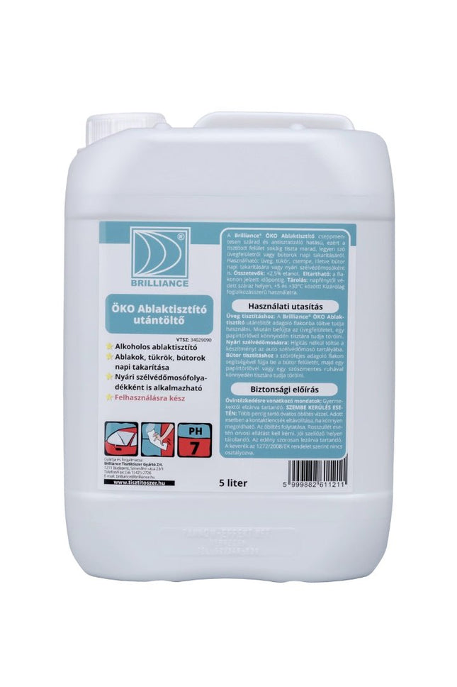 Brilliance® ÖKO Ablaktisztító (utántöltő) 5 liter - Ipar Market