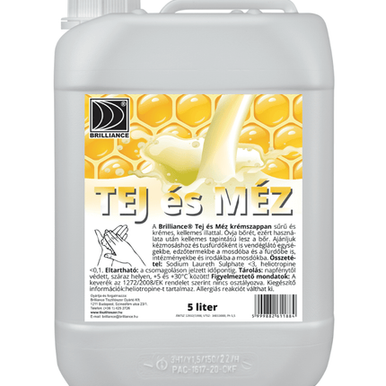 Brilliance® Tej és Méz krémszappan 5 liter - Ipar Market