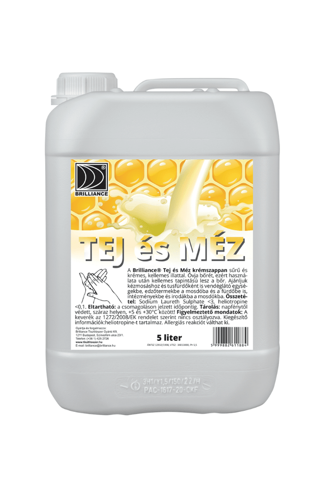 Brilliance® Tej és Méz krémszappan 5 liter - Ipar Market