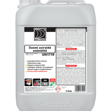 Brilliance® Üzemi zsíroldó 5 liter (utántöltő) - Ipar Market