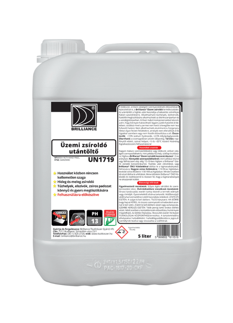 Brilliance® Üzemi zsíroldó 5 liter (utántöltő) - Ipar Market