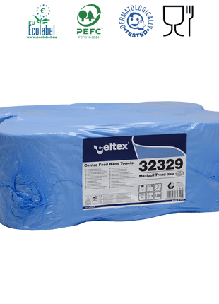 Celtex Maxipull Trend kék cellullóz, 2 réteg, 108m, 450 lap, 20x24cm, 6 tekercs/zsugor - Ipar Market
