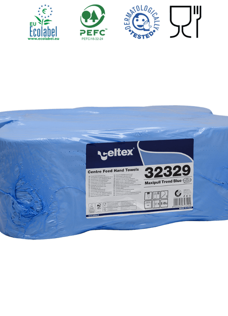 Celtex Maxipull Trend kék cellullóz, 2 réteg, 108m, 450 lap, 20x24cm, 6 tekercs/zsugor - Ipar Market