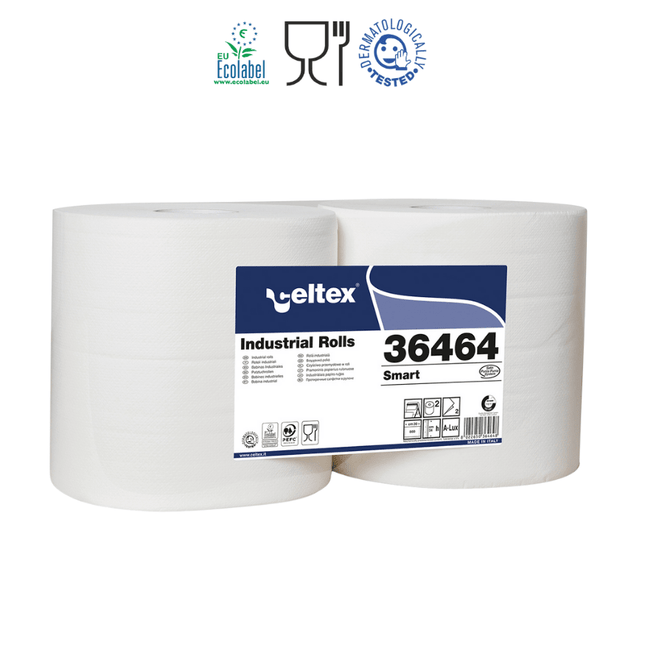 Celtex Smart ipari törlő cellulóz, 2 réteg, 800 lap, 240m, 24x30cm, 2 tekercs/zsugor - Ipar Market