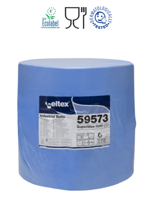 Celtex Superblue 1000 ipari törlő cellulóz, kék, 3 rétegű, 360m, 1000 lap, 36x36cm, 1 tekercs/zsugor - Ipar Market