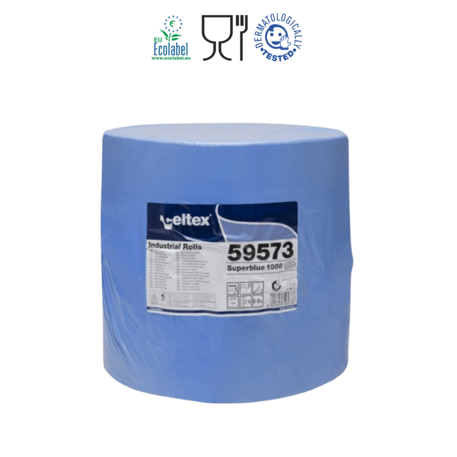 Celtex Superblue 1000 ipari törlő cellulóz, kék, 3 rétegű, 360m, 1000 lap, 36x36cm, 1 tekercs/zsugor - Ipar Market