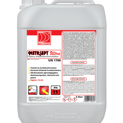 METASEPT ULTRA Folyékony felületfertőtlenítő koncentrátum 5 liter - Ipar Market