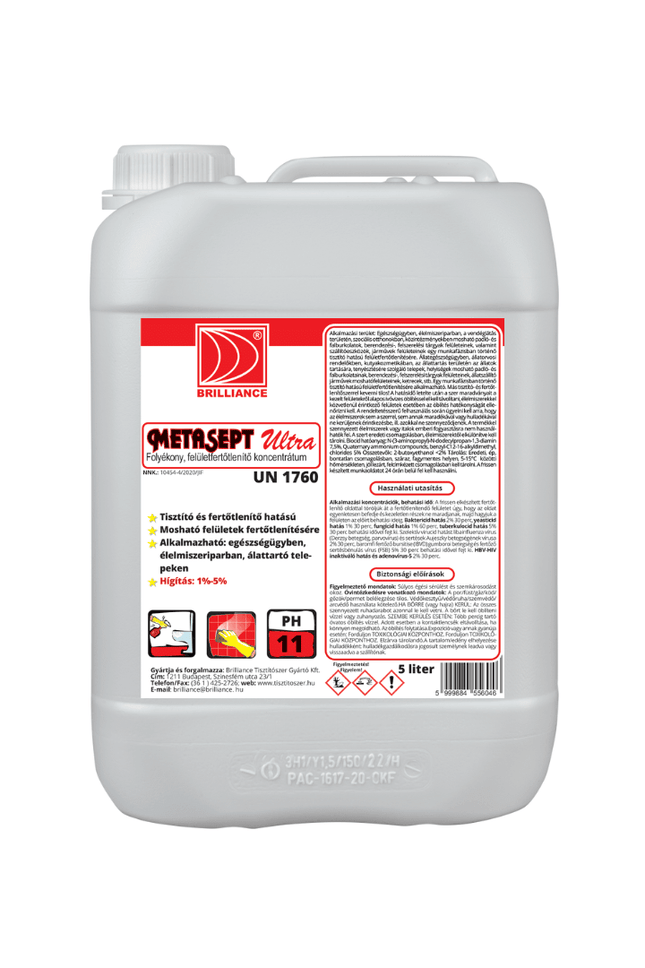 METASEPT ULTRA Folyékony felületfertőtlenítő koncentrátum 5 liter - Ipar Market