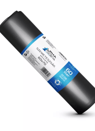 Szemeteszsák fekete 60x70 15mikron 60L 20db/tekercs - Ipar Market