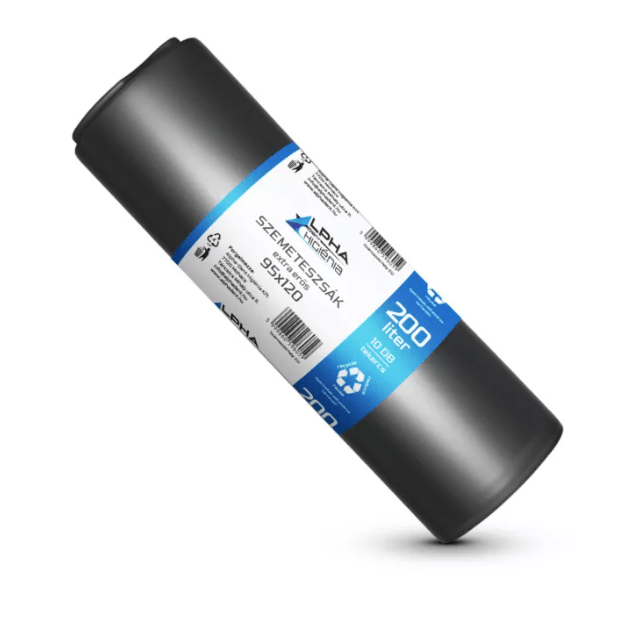 Szemeteszsák fekete 95x120 30mikron 200L 10db/tekercs - Ipar Market