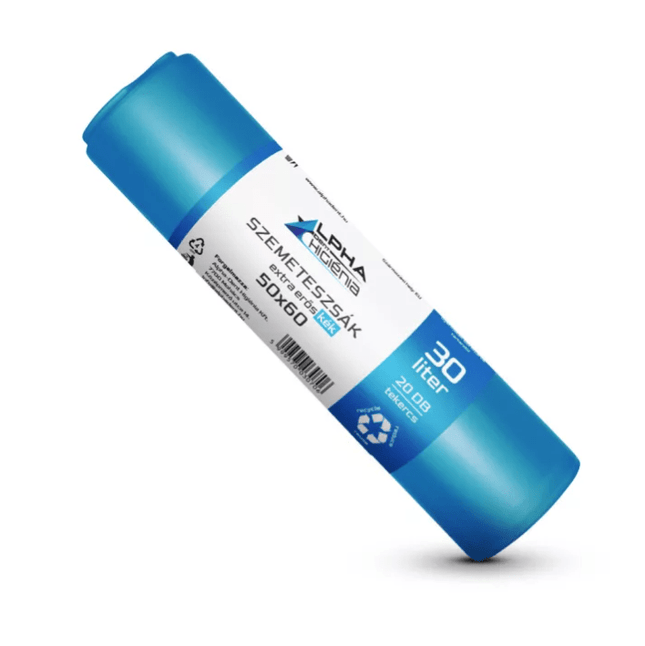 Szemeteszsák kék 50x60cm 30L 20db/tekercs - Ipar Market